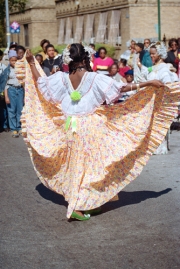 Caribbean Dancer Holding Skirt