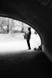 Sax Player Under Bridge-Central Park NYC