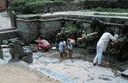 Family in Fountain in Katmandu
