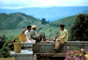 Kashmir - Men on Ledge-Shalimar Gardens