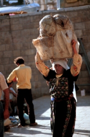 Jerusalem - Woman Carrying Packages